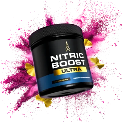 nitric boost bottle with background